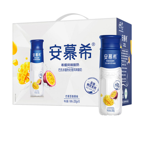伊利安慕希高端畅饮型希腊风味酸奶芒果百香果味 230g
